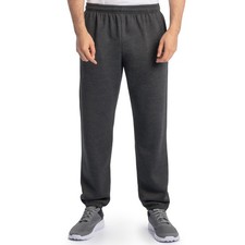 Fruit Of The Loom Mens Eversoft Fleece Sweatpants, Black Heather, Medium