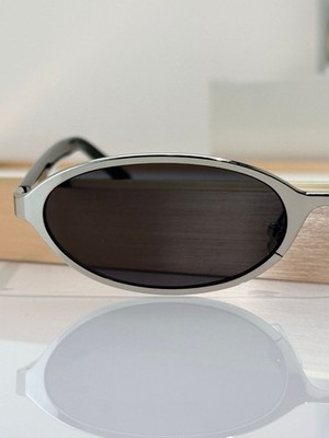 Gentle Monster Oval Sunglasses Silver Frame Dark Lenses Unisex
