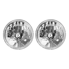 Replacement Headlight Pair Fit For 7" Inch Round H6014 H6015 H6024 Sealed Beam