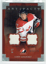13-14 UD Upper Deck Artifacts  Cody Goloubef  /125  Dual Jerseys
