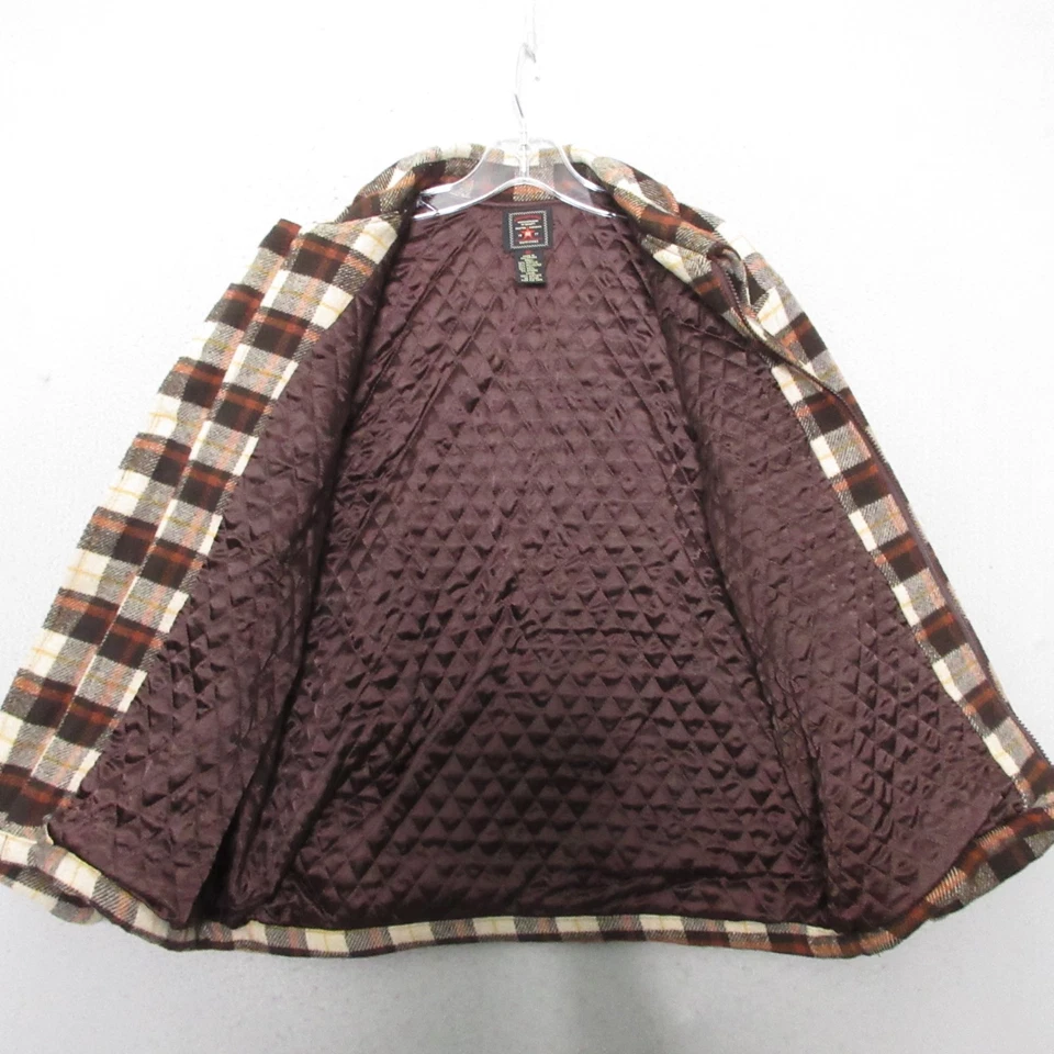 Chaqueta de Colección American Eagle Marrón Mezcla de Lana a Cuadros Preppy Grunge Y2K Heritage Foto 3 de 4