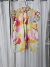 ​Teal & White Botanical Print Tiered Maxi Dress - Size S Long Sleeve Boho