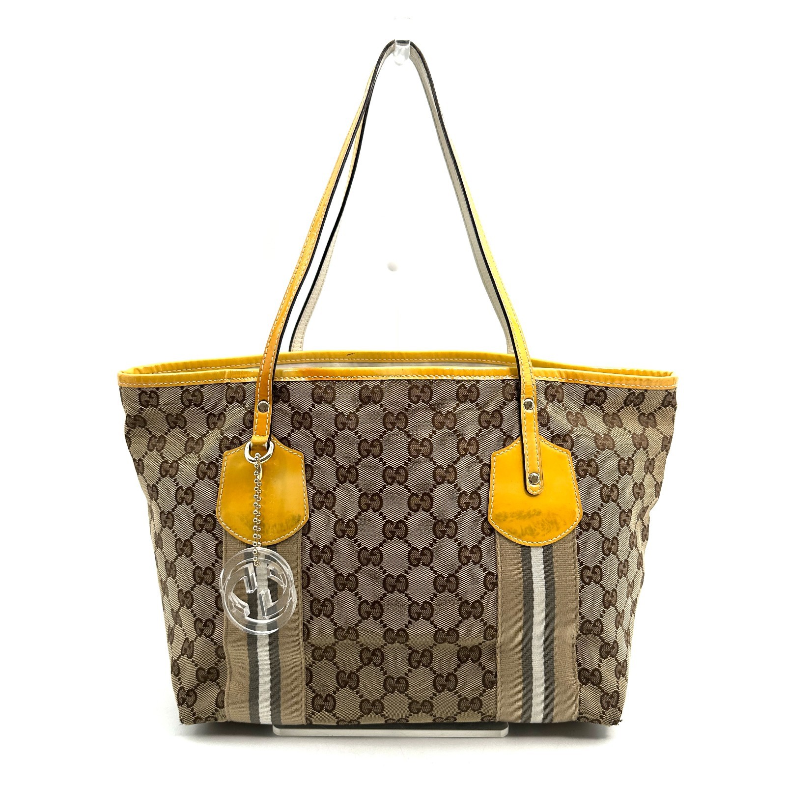 GUCCI Sherry Line GG Canvas Tote Bag Beige Authentic from Japan