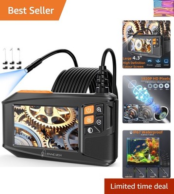 Endoscope Camera with Light, 4.3'' HD 1920P Borescope Snake Inspection Camera,...
