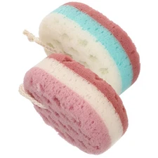 2 Pcs Oval Scrubber Shower Sponge Exfoliating Body Exfoliator Wash