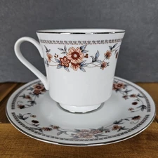 Set Of 3 - Sheffield Anniversary Fine China - Porcelain Tea Cup + Plate - Japan!