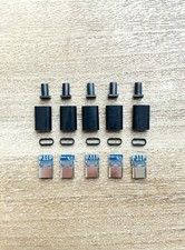 USB-C 3.1 FEMALE Connector Solder Casing Replacement 5PCS - Black - USA Ship