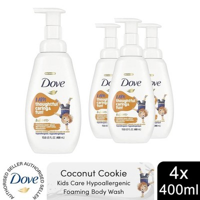 Dove Kids Care Body Wash Coconut Cookie Hypoallergenic Foaming Wash, 4x400ml
