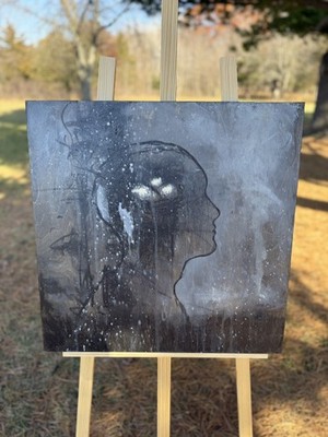 Sergio Gomez Untitled (Silhouette Series) 2016 Acrylic On Wood Panel Signed Art