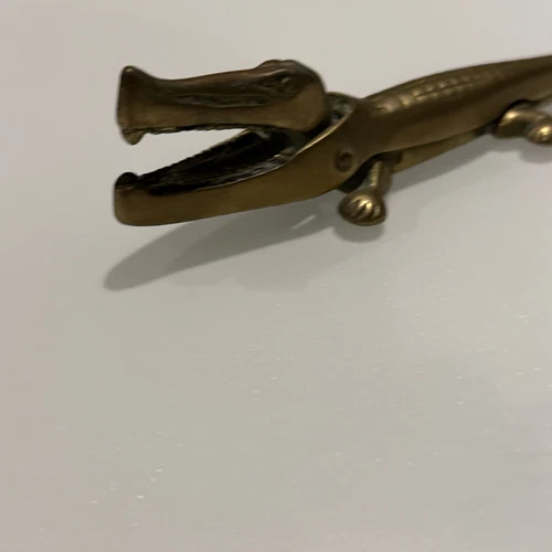 Brass Crocodile Nutcracker Vintage Fast Post Nut Cracker Opener - Picture 5 of 8