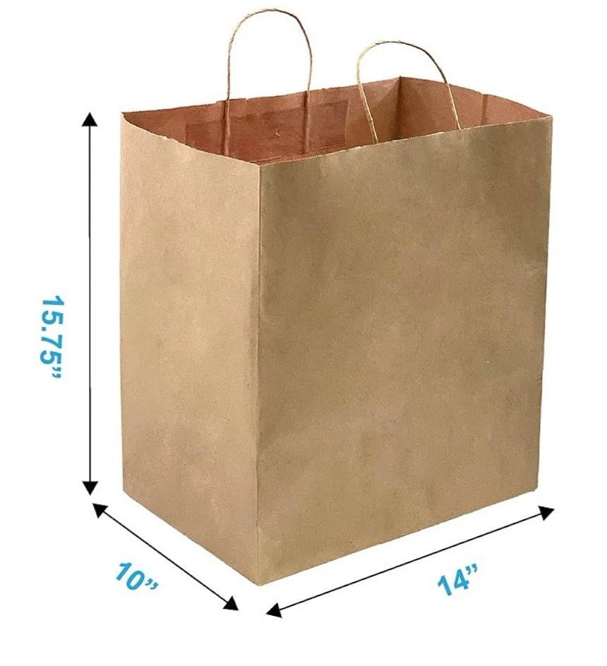 Kraft Paper Bagsr 50Pcs 14x10x15.75 Ultra Wide Large Paper Gift Bags with Han... - Image 2 of 4