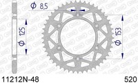 Corona Afam 11212N-48 Aus Aluminium Passo 520 Honda CRF 450 R 450 2004 2016