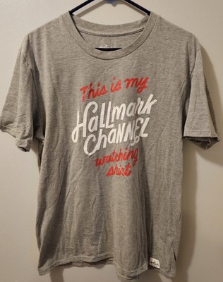 This Is My Hallmark Channel Watching Shirt Graphic T-Shirt Gray Size L 