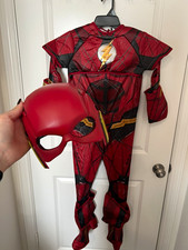 Rubie's Justice League The Flash Boys Costume M Padded Jumpsuit w/ Mask