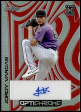 2023 Leaf - Optichrome (XRC) Red Prismatic #O-JV1 Jordy Vargas #/9 Auto F3