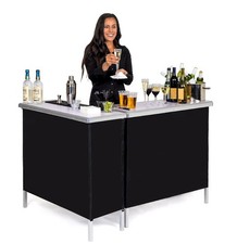 GoBar Portable Double Bar Table Set - Mobile Bartender Station for Standard-NEW