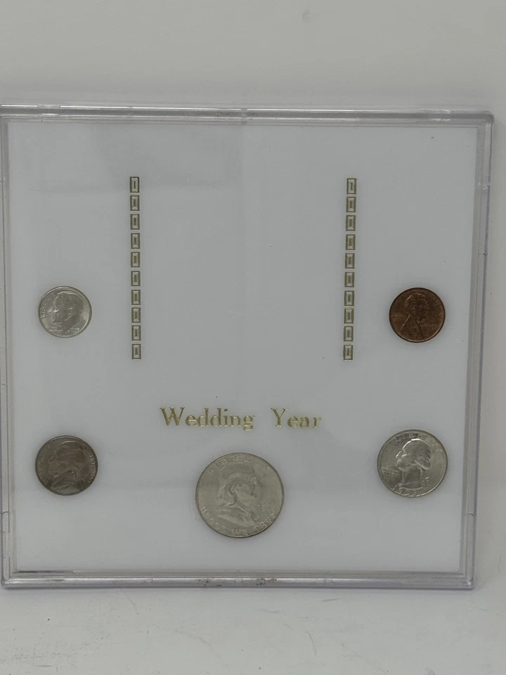 Juego de plata como nuevo 1953 de Estados Unidos ~ en soporte de plástico duro ~ ¡Año de boda! Foto 2 de 2