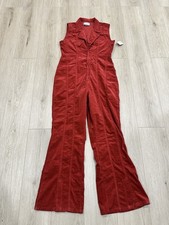 NWT We The Free People Jumpsuit XL Ring The Alarm Corduroy Crvy Flare Western