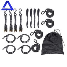 4 Pack 1"  15 Feet Heavy Duty Tie Downs 2200Lbs Ratchet Straps W/ S Hook Black