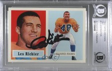 BAS 1994 Topps Archives 1957 Series Les Richter #10 Authentic Auto HOF ow6
