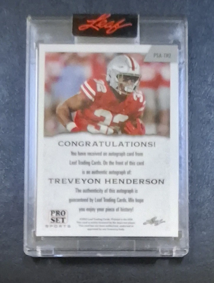 2022 Leaf Pro Set TREVEYON HENDERSON Auto Ohio State Buckeyes - Image 2 of 2