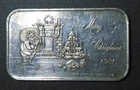 One Troy Ounce .999 FINE SILVER  VINTAGE 1981  Art Christmas Bar