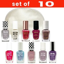 Barry M Nail Polish / Varnish GIFT SET 10 X 10ML / SILVER  BAG