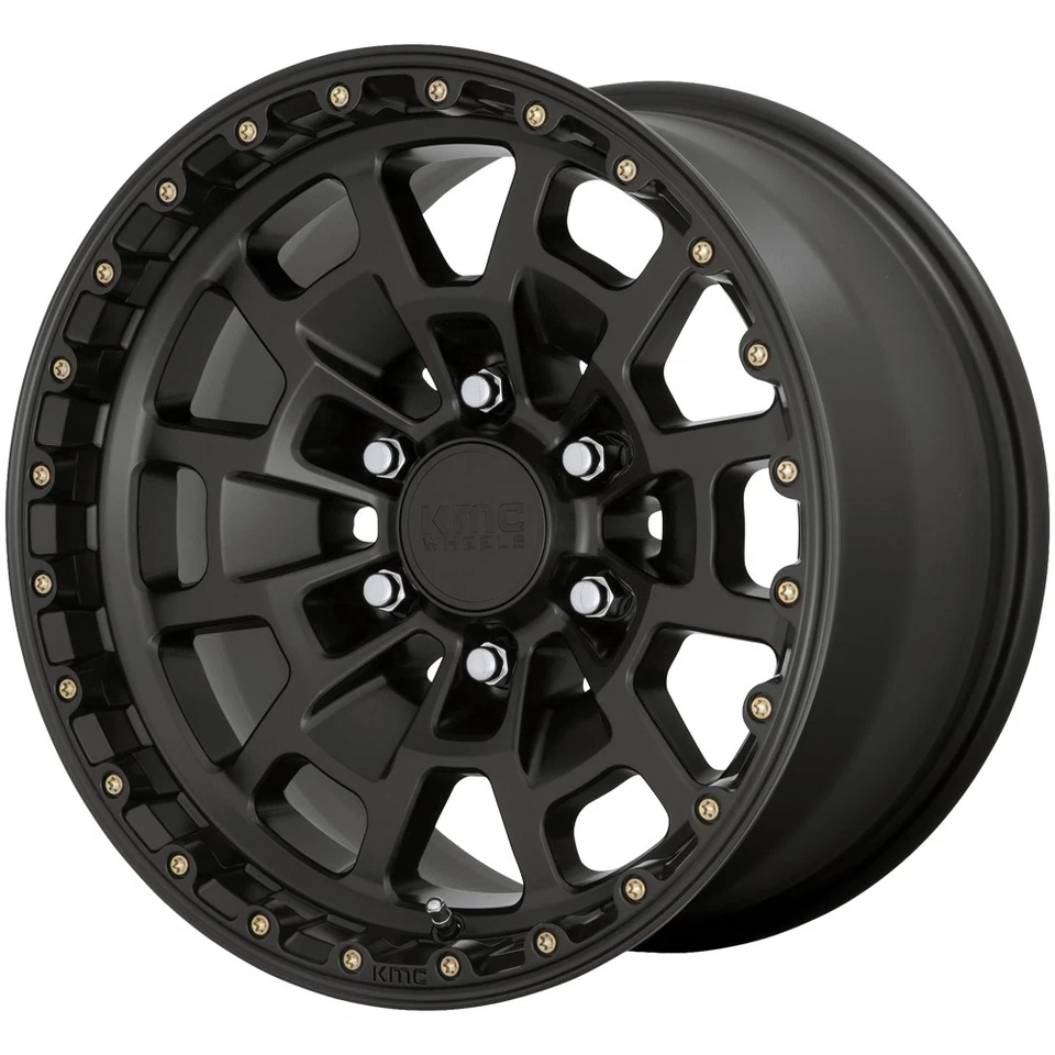 (Set of 4) KMC KM718 Summit 16x8 6x5.5" +0mm Satin Black Wheels Rims 16" Inch - Imagem 2 de 4