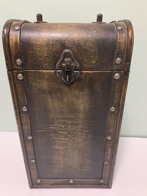 Unbranded Decorative Vintage-Style Wooden Trunk With Metal Accents