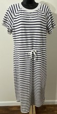 Old Navy Womens Medium Dress Striped Short Cuffed Sleeve Tie Waist