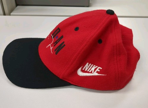 Vintage Michael Jordan Nike Air rot schwarz Wolle Signatur Snapback Mütze - Bild 2 von 11