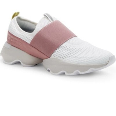 Sorel Women's Kinetic Impact Slip On Sneakers White Moonstone Pink Size 9 NEW