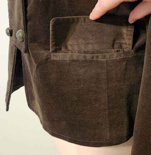 NWOT Talbots Dark Olive Velvet Military Style Button Lapel Blazer Jacket Size 14 - Picture 7 of 16