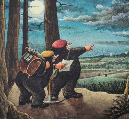 Zeichnung Illustration Bleistift Maulwurf Max Radler Simplicissimus Tempera 1960 - Bild 5 von 6