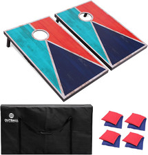 Cornhole Game Set Regulation Size Portable With 8 Bean Bags And Carrying Case