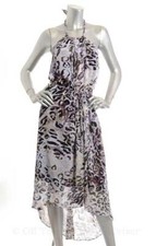 new $184 Marc NEW York Purple White black sundress high-low Dress Size 2 belt S