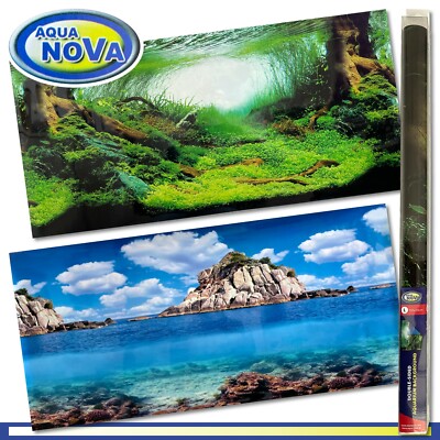 Aqua Nova Aquarium-Deko Rückwandfolie 2-seitig »Blau & Schwarz« Deko Poster 