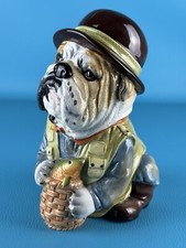 Statua Cane Pescatore Ceramica Palais Royal Dipinta A Mano Salvadanaio Bulldog