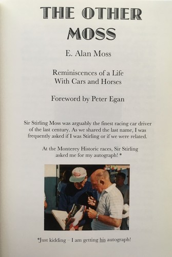 The Other Moss. My Life with Cars & Horses. E. Alan Moss SIGNED - Picture 2 of 6