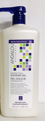 1/32oz Bottle Each New Andalou Naturals ~ Lavender Thyme Refreshing Shower Gel