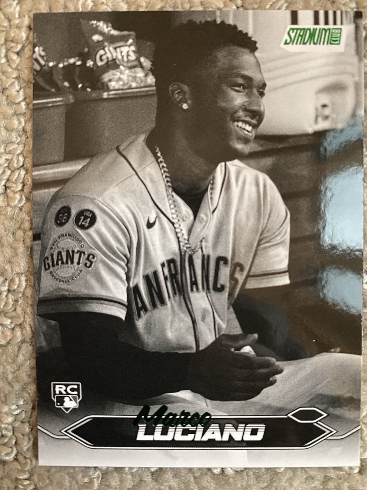 2024 Topps Stadium Club Marco Luciano RC Black & White Parallel #224 Giants