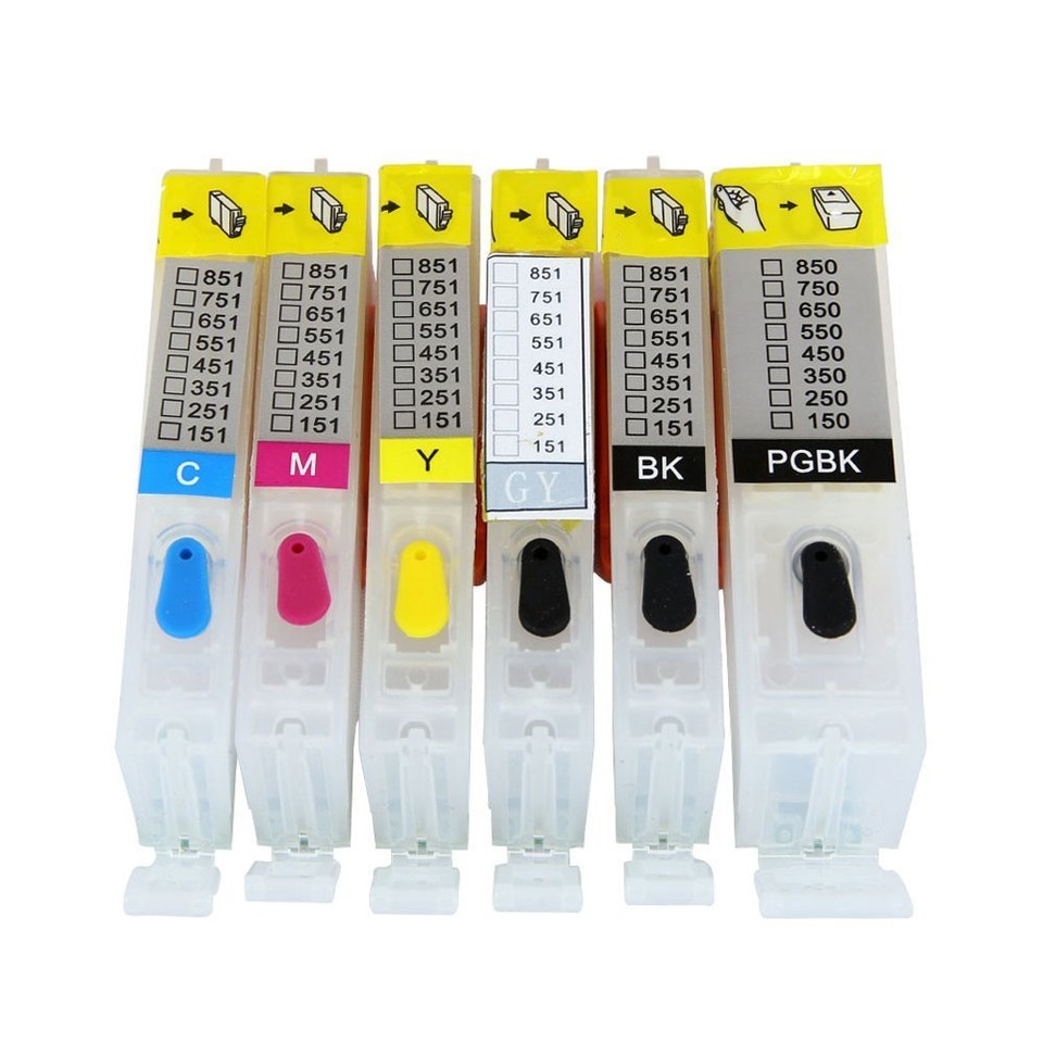 6 Pack Empty Refillable Ink Cartridges For Canon PGI-250 CLI-251 – Works With MG6320, MG7120, IP8720 2 thumbnail image