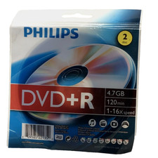 Philips 4.7GB 16x DVD Rs with Foil Wrap, 2 Pack DR4S6Z02F/27