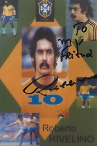 RIVELINO BRAZIL AUTOGRAPHED SIGNED A4 PP POSTER PHOTO 
