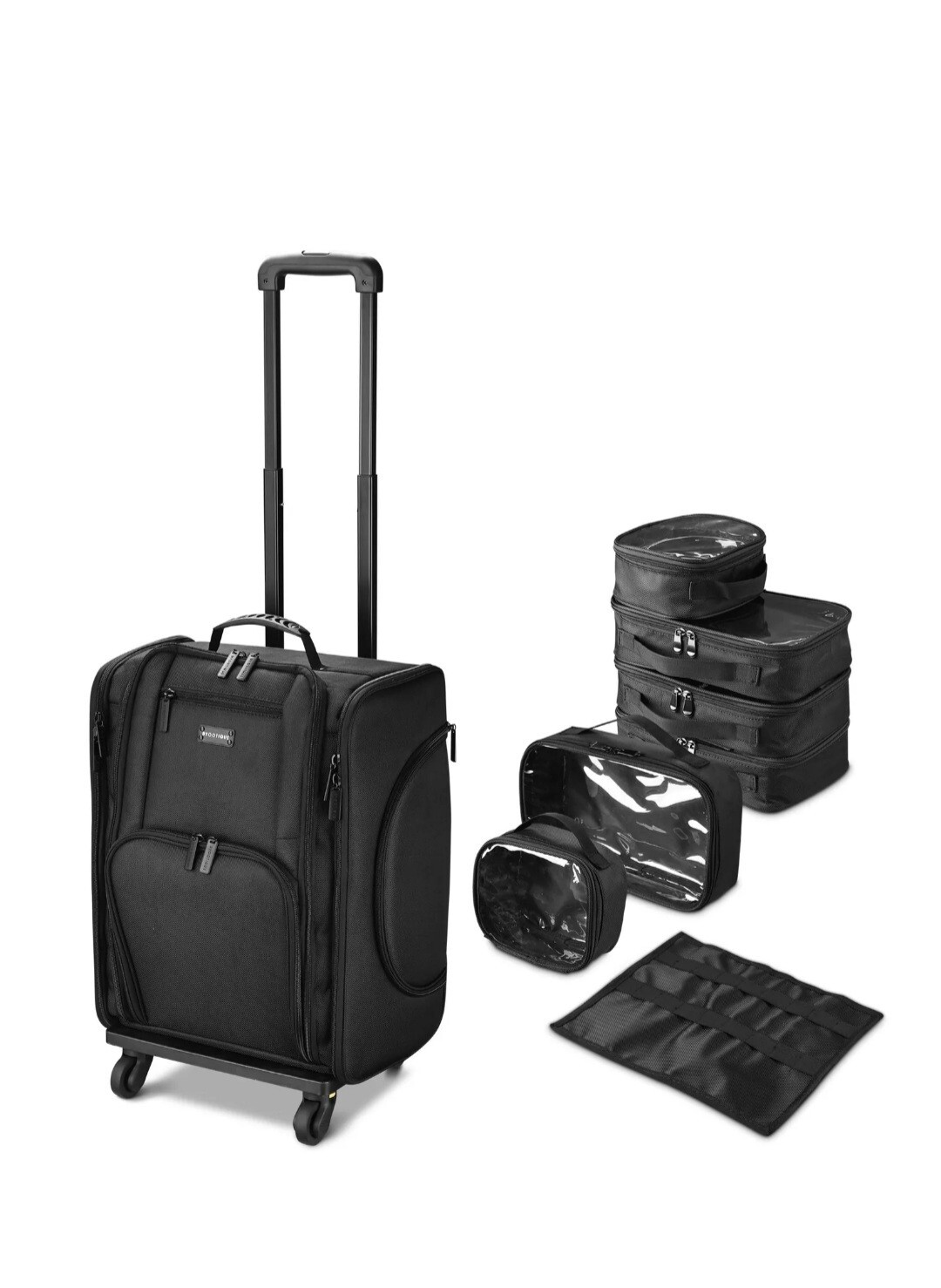 Byootique Detachable Soft Sided Rolling Makeup Traveling Case Cosmetic