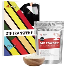 Direct to Film Bundle Kit A-SUB DTF Film 13x19 A3+ 100 Sheets + DTF Powder White