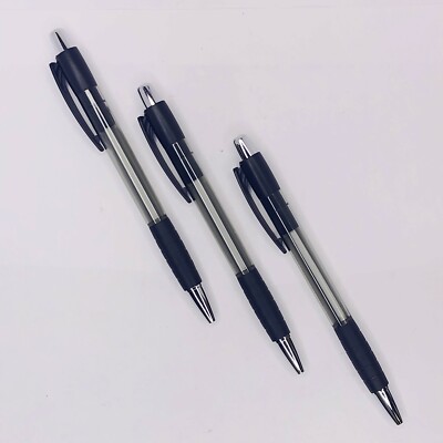 500pk Retractable Ballpoint Pens Black Ink Medium Point Comfort Grip Style