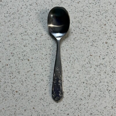 Vintage Sauiton Korea 4.25'' Small Child Toddler Baby Spoon Stainless Steel