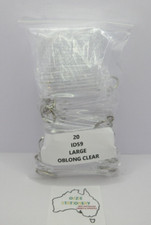20 x Clear Oblong Acrylic Key Tag 80 x 28mm w/ 25mm Ring Kevron ID59
