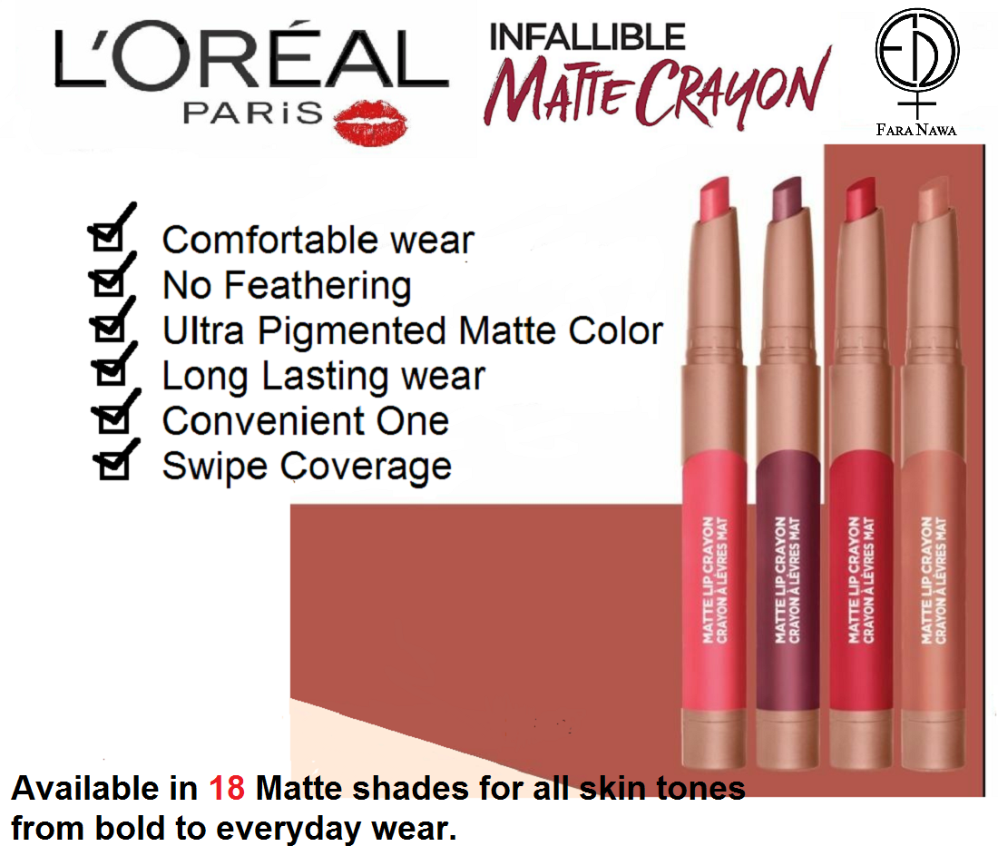L'Oreal Paris Infallible Matte Lip Crayon, | eBay